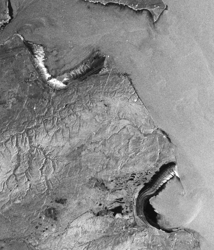 Imagen captada por la misión ALOS PALSAR sobre parte del Mar Argentino