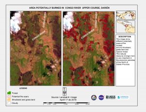 Mapa Landsat de Incendios en Panamá