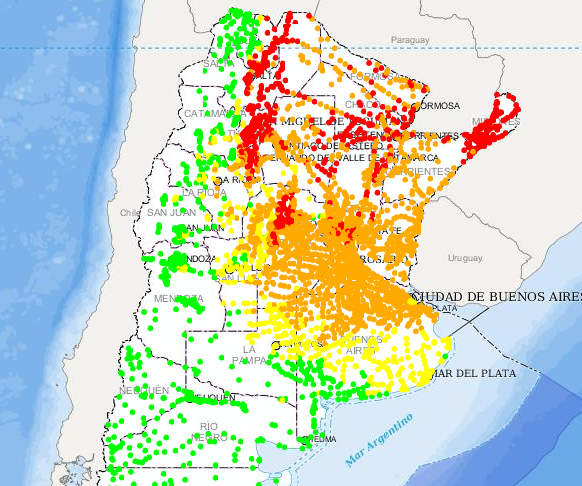 Mapa de riesgo ambiental de dengue
