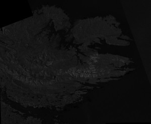 Imagen de radar, obtenida en 2015 por el satélite ALOS-2, con su instrumento PALSAR.