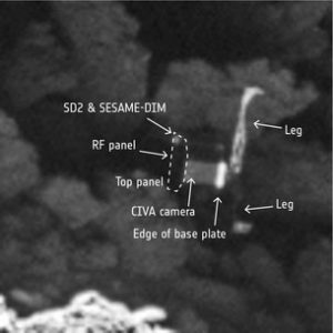 Fotografía de Philae y sus partes