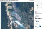 Mapa del incendio en Parque Nacional Los Alerces elaborado por la CONAE - Imagen: SPOT 6