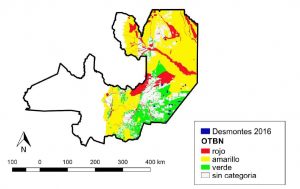 Mapa de deforestación en Salta