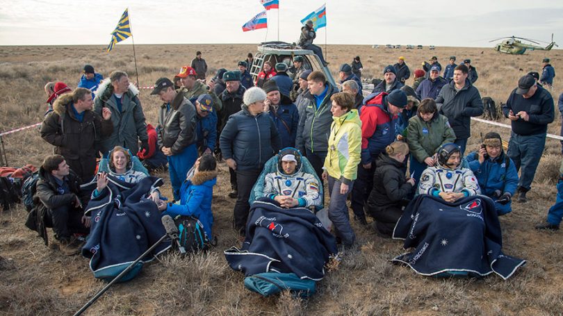 Llegada de la Expedición 49 de la ISS a Tierra