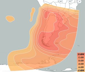Pisada del Satélite Eutelsat 117 W B